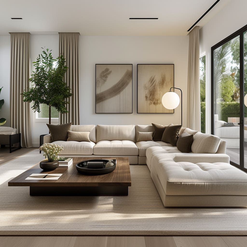 Neutral blonde wood and white salon interior